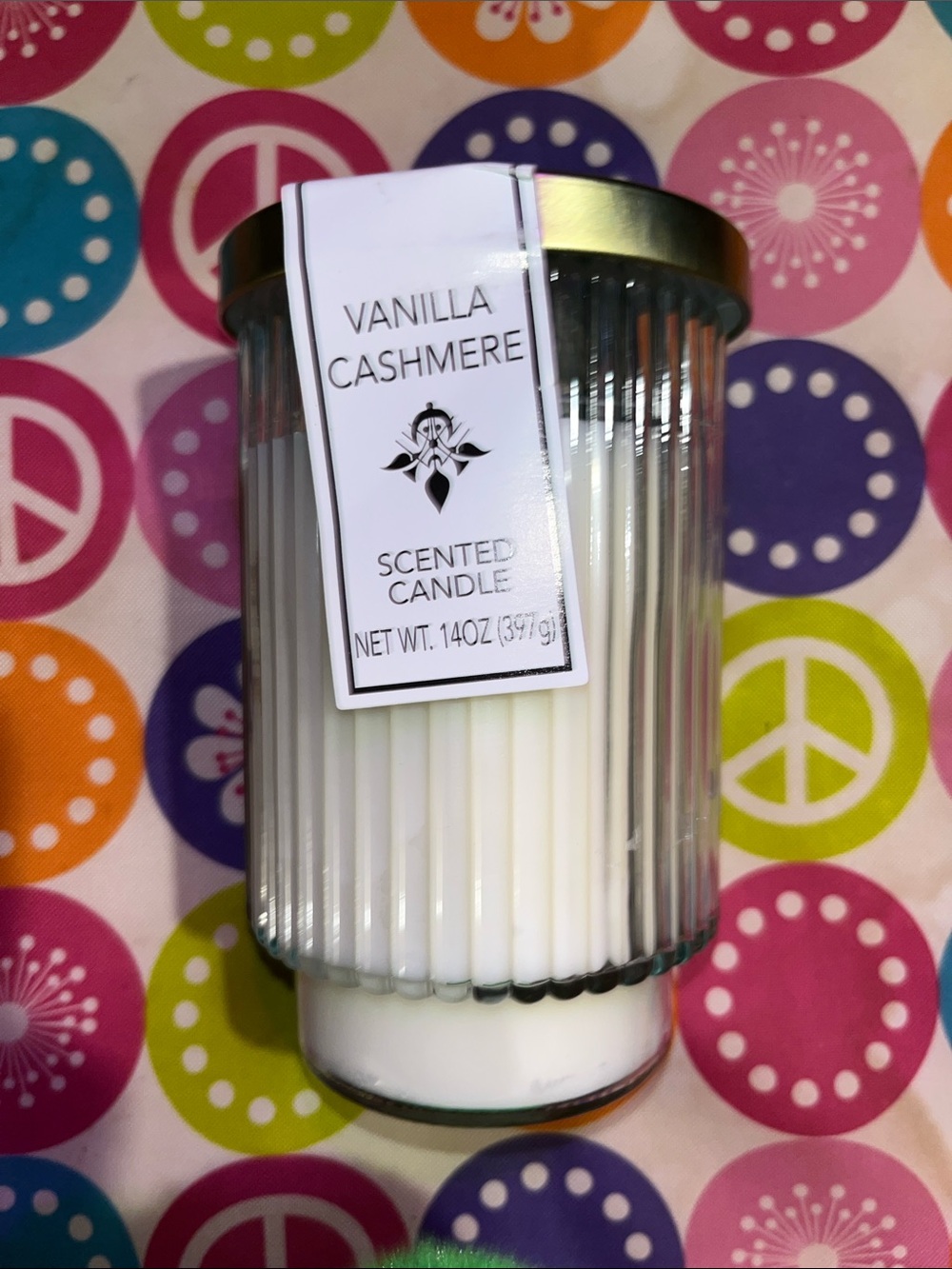 Target Vanilla Cashmere Candle in White with Silver Lid